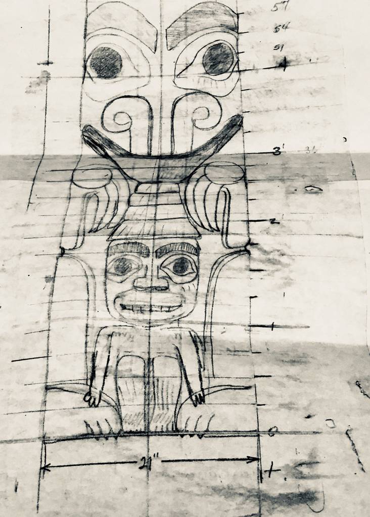 The pole is a He-Bear, fashioned after a Haida totem by the late-Canadian carver Bill Reid. Photo courtesy of Greg Asimakoupoulos