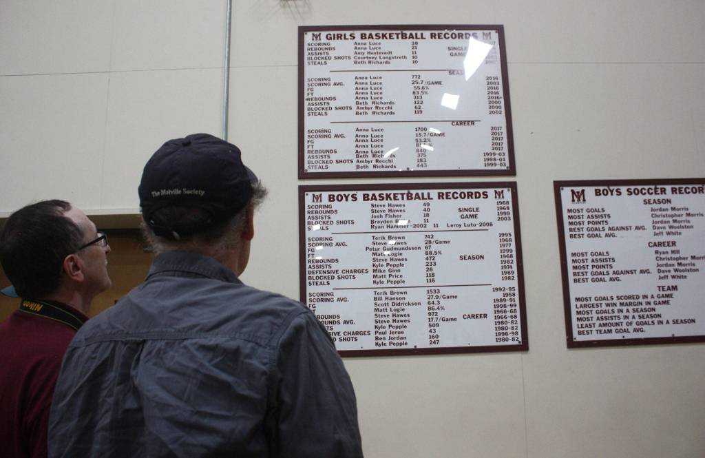 Some sports records from the 1968 still stand, and are on display in the MIHS gym. Katie Metzger/staff photo