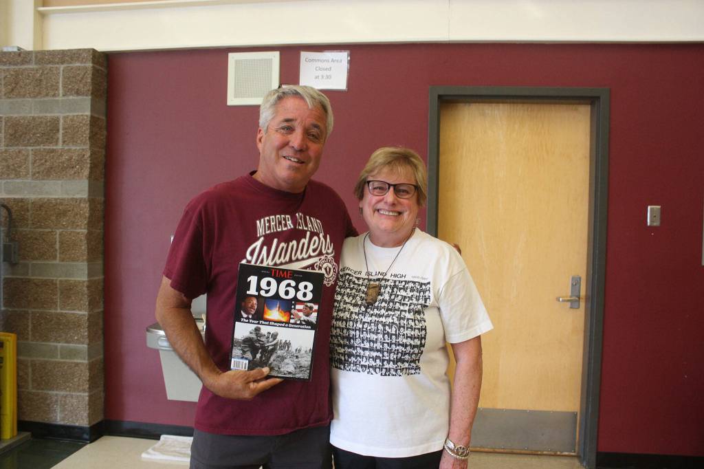 Mike Krsak and Chris Mochel said they were voted to have the most pep in high school. Katie Metzger/staff photo