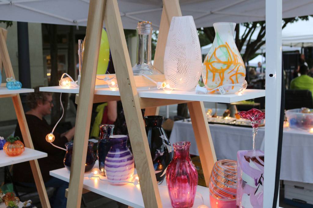Glass artists feature their work at Art Uncorked on Mercer Island. Katie Metzger/staff photo
