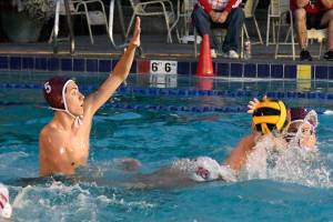 Mercer Island player Oliver Schaaf, (No. 5), plays defense against the Newport Knights in the season opener on Sept. 6. Photo courtesy of Michelle Kavesh