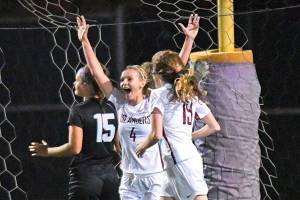 Goal celebration in Mercer Island win