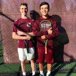 The Mercer Island Islanders boys tennis teams No. 1 doubles team consisting of Chris Elliot and Kevin Chen finished the 2018 regular season undefeated. Shaun Scott/staff photo