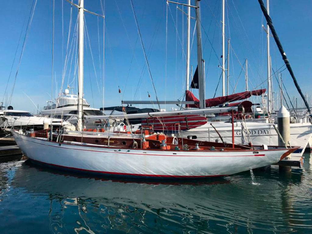 Islander Todd Feinroth plans to teach under-served students how to sail aboard the classic racing yacht, Freedom. Photo courtesy of Todd Feinroth
