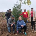 More than 200 volunteers came to the city of Mercer Islands first Arbor Day event on Oct. 20 to celebrate its Tree City USA designation, including Mayor Debbie Bertlin and King County Councilmember Claudia Balducci. Photo courtesy of Julie Underwood