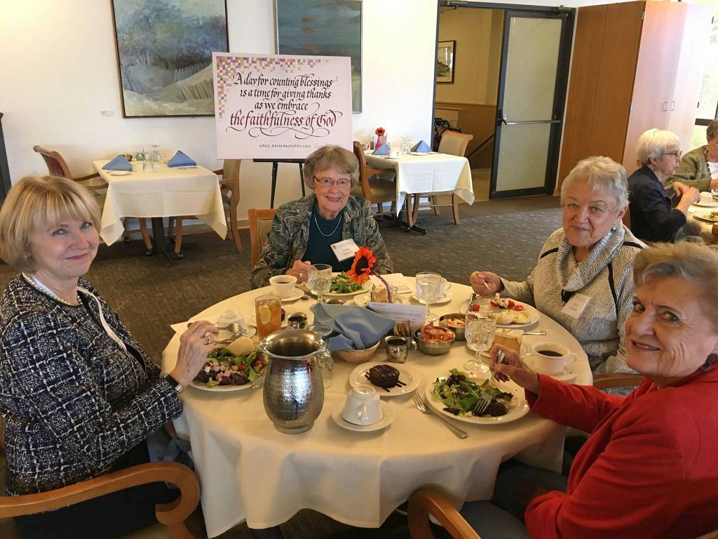 Members of the Covenant Shores community enjoy a lunch celebrating area clergy at Covenant Shores. Photo courtesy of Greg Asimakoupoulos