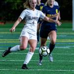 The Mercer Island Islanders girls soccer team captured a 1-0 victory against the Bellevue Wolverines on Oct. 25 in the regular season finale for both teams. Jackie Stenberg (pictured) scored the lone goal of the game between rival schools. The Islanders finished the 2018 regular season with an overall record of 15-0-1. Photo courtesy of Stephanie Ault Justus