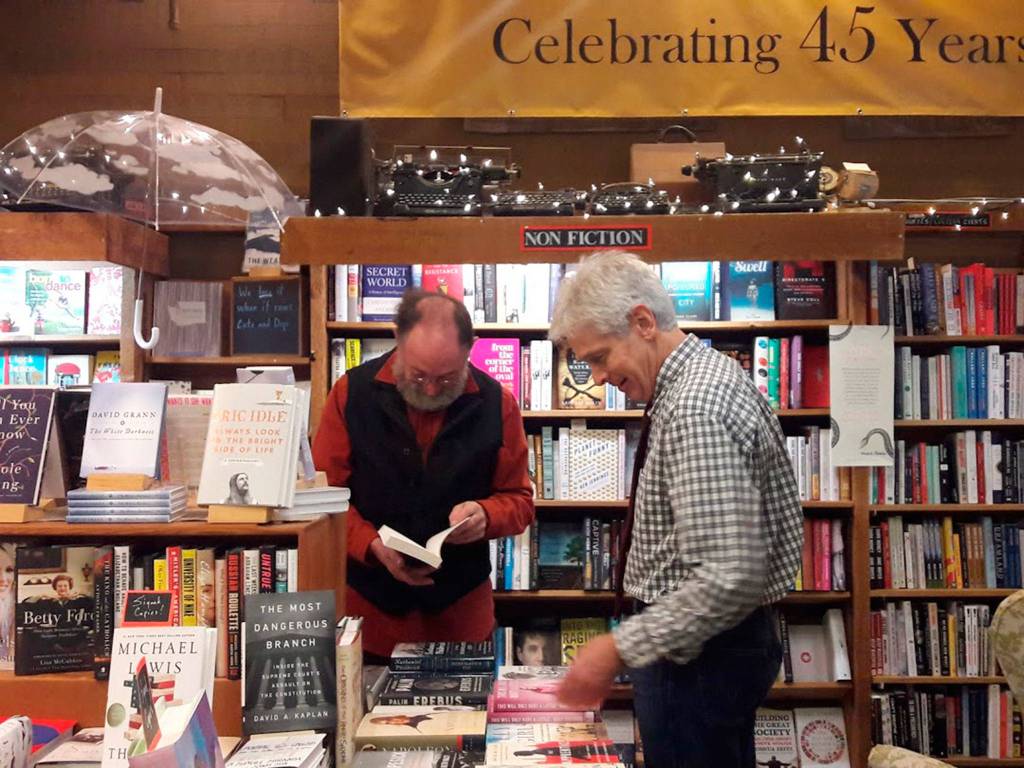 Island Books patrons peruse the selection at the stores 45th anniversary party on Nov. 3. Photo courtesy of Nancy Shawn