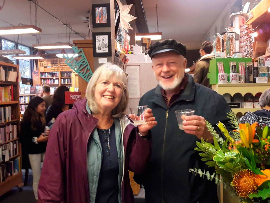 Judy and Dan Witmer celebrate the 45th anniversary of Island Books on Nov. 3. Photo courtesy of Nancy Shawn