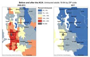 The number of uninsured people in King County has decreased dramatically since 2010, the year the Affordable Care Act was passed. Image courtesy King County