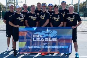 A Mercer Island based tennis team, representing the United States Tennis Association (USTA) Pacific Northwest Section, captured the national title at the USTA League 40 Over 3.0 Mens National Championships on Oct. 28 at the Copeland-Cox Tennis Center in Mobile, Alabama. The Mercer Island team, which is based out of of the Mercer Island Country Club, defeated a squad from San Francisco, California 3-2 in the title match. Members of the Mercer Island squad consisted of John Whipple, Bernard Hensey, Brian Rogers, Christopher Loiselle, Christopher Martin, Dean Martin, Dean Winston, Jeff Omara, Richard Aylen and Ryan Flynn. Photo courtesy of the United States Tennis Association