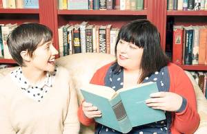 KCLS launched its first podcast called The Desk Set. The podcast is hosted by librarians Britta Barrett and Emily Calkins. Photo courtesy of The Desk Set.