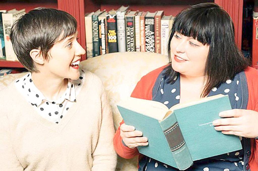 KCLS launched its first podcast called The Desk Set. The podcast is hosted by librarians Britta Barrett and Emily Calkins. Photo courtesy of The Desk Set.