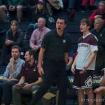 Mercer Island Islanders boys basketball head coach Gavin Cree (pictured) coaches with intensity in a matchup against the Bellevue Wolverines during the 2017-2018 season. The 2018-19 season will be Crees 10th season leading the Islanders boys basketball program. Photo courtesy of Don Borin/Stop Action Photography