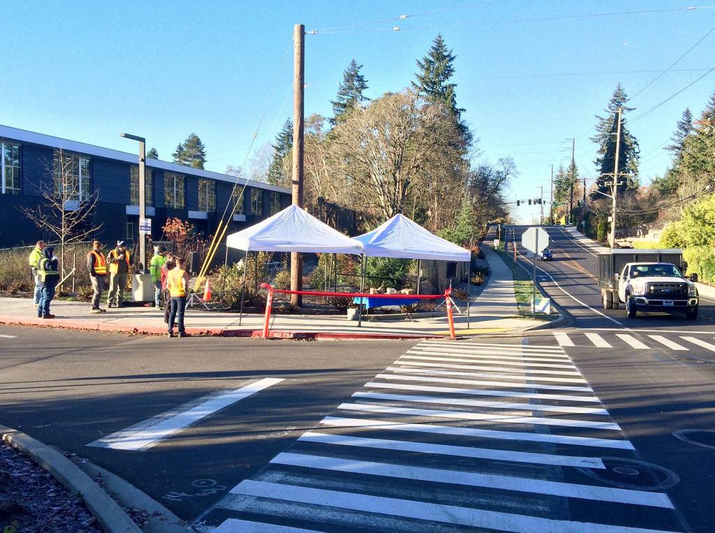 As part of the project, concrete curbs, sidewalks and bicycle lanes were constructed on both sides of Southeast 40th Street, from Island Crest Way to Gallagher Hill Road. Photo via Facebook