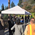 Mayor Debbie Bertlin celebrates the opening of a new Safe Route to School on Mercer Island on Dec. 6. Photo via Facebook