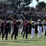 Joint performance at Bandfest with the Puerto Rico band Banda Escolar de Guayanilla at the Tournament of Roses Bandfest on Dec. 30, 2018. Photo courtesy of Joseph Chen