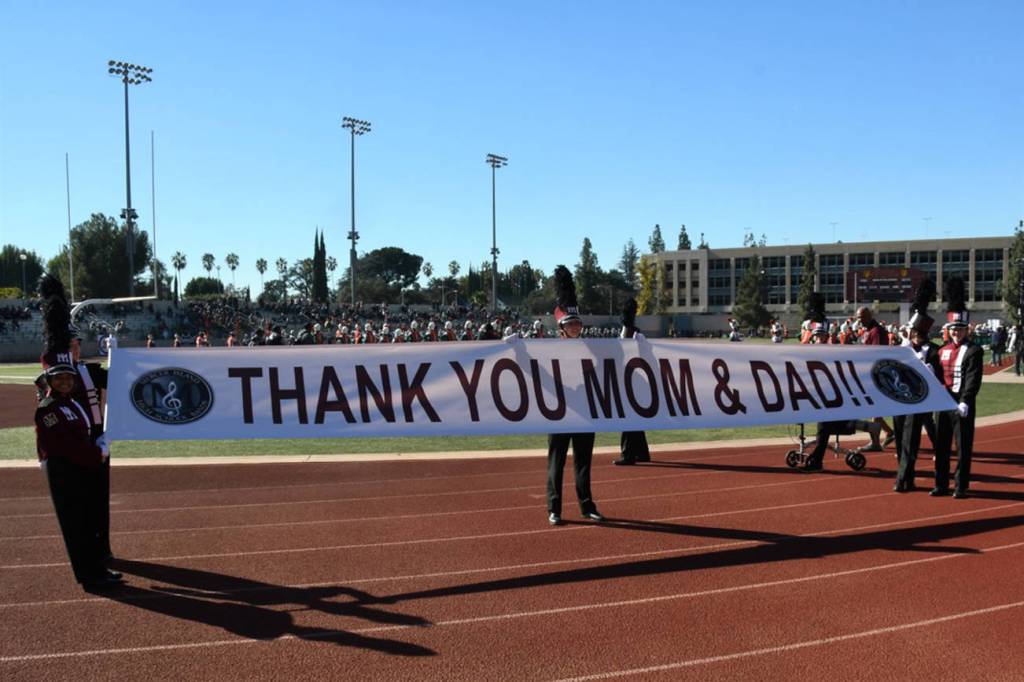 The MIHS Band thanks their families in attendance following their performance at Bandfest on Dec. 30, 2018, prior to their Jan. 1 performance at the Rose Parade. Photo courtesy of Joseph Chen