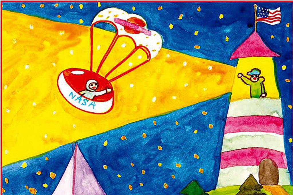 Sydney Cui, 6, wins NASAs Commercial Crew 2019 Childrens Artwork Calendar Contest. Her piece, Returning to Earth, is the main art for the month of December. Courtesy photo.