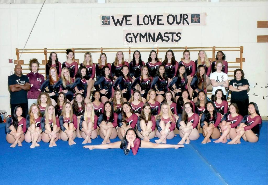 The Mercer Island Islanders gymnastics team is striving to advance to the district competition as a team this February. Photo courtesy of Debra Gibbs