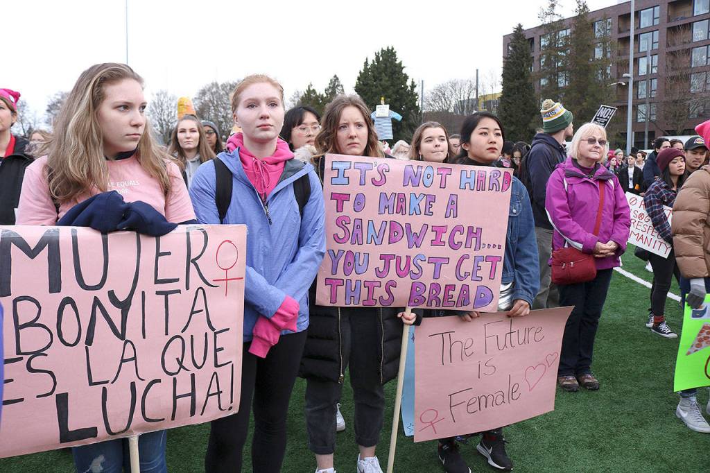 Marchers began their journey from Cal Anderson Park to the Seattle Center on Jan. 19. Stephanie Quiroz/staff photos