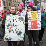Seattle Pacific University students Delaney Palmer and Bridgett Palmer attended the Womxns March on Jan. 19 for the second time. They said its important to fight back. Stephanie Quiroz/staff photo