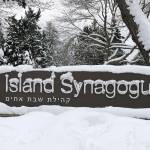 Island Synagogue was one of many sites of winter wonderland following another round of snow Friday, Feb. 8., and into Saturday, Feb. 9. Photo courtesy of Greg Asimakoupoulos