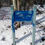An unknown person spray painted the park sign. Photo courtesy of Patrick Daugherty.