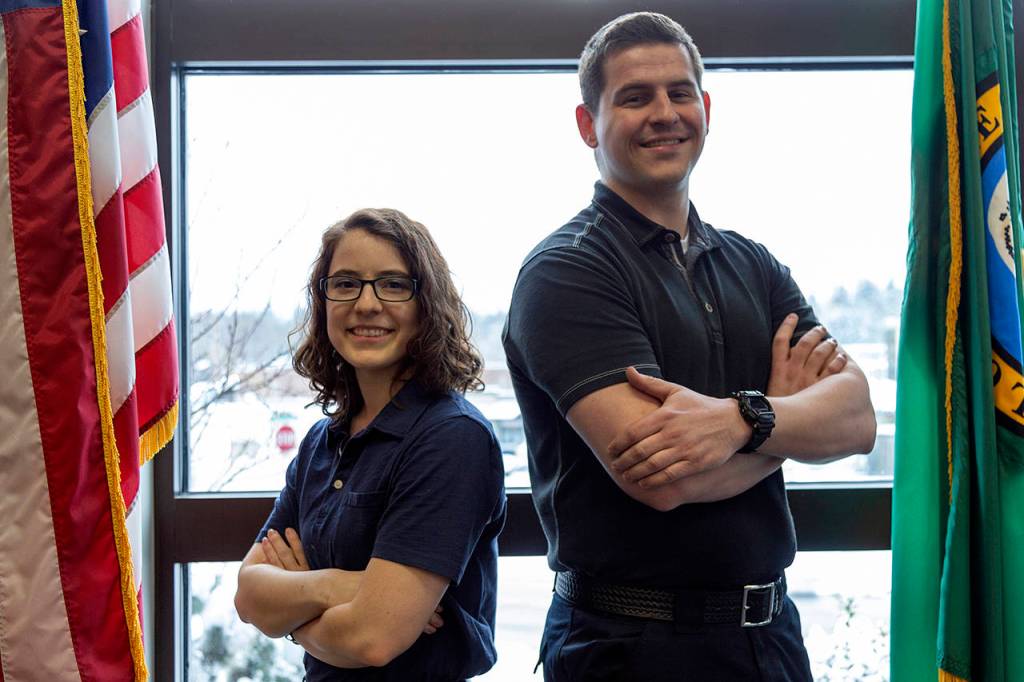 Bothell police recruits Amanda Rees and Dan Wiseman. Ashley Hiruko/staff photo
