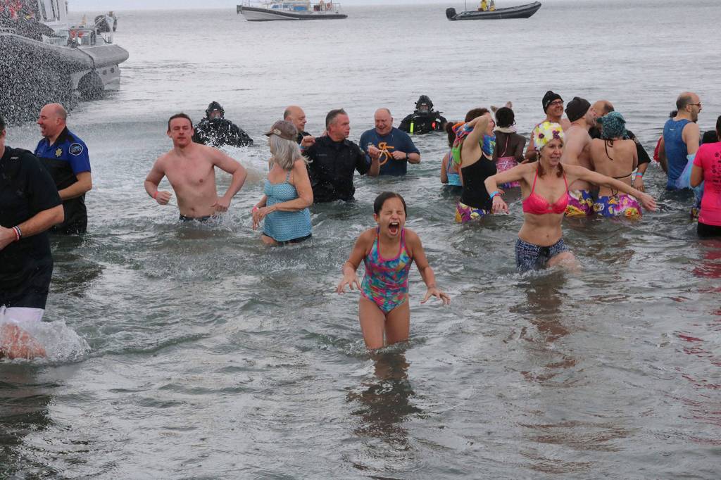 Polar plunge participants said they were freezin for a reason - to support Special Olympics Washington. Katie Metzger/staff photo