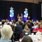 Mercer Island Youth and Family Services (MIYFS) Foundation Annual Breakfast Chair Lisa Katsman and Master of Ceremonies Bill Radke encourage Islanders to donate to the cause on March 6. Katie Metzger/staff photo