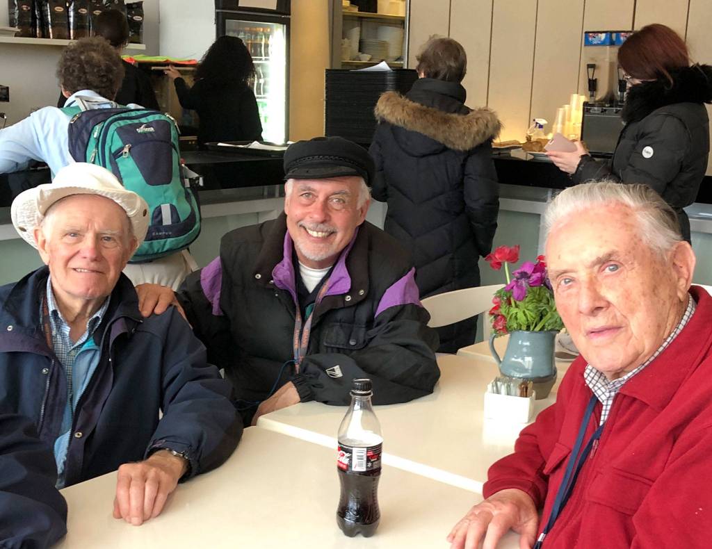 Covenant Shores Chaplain Greg Asimakoupoulos and residents Bob Weber and Clark Hoffman recently traveled to Israel with a group of representatives from the retirement communities. Photo courtesy of Greg Asimakoupoulos