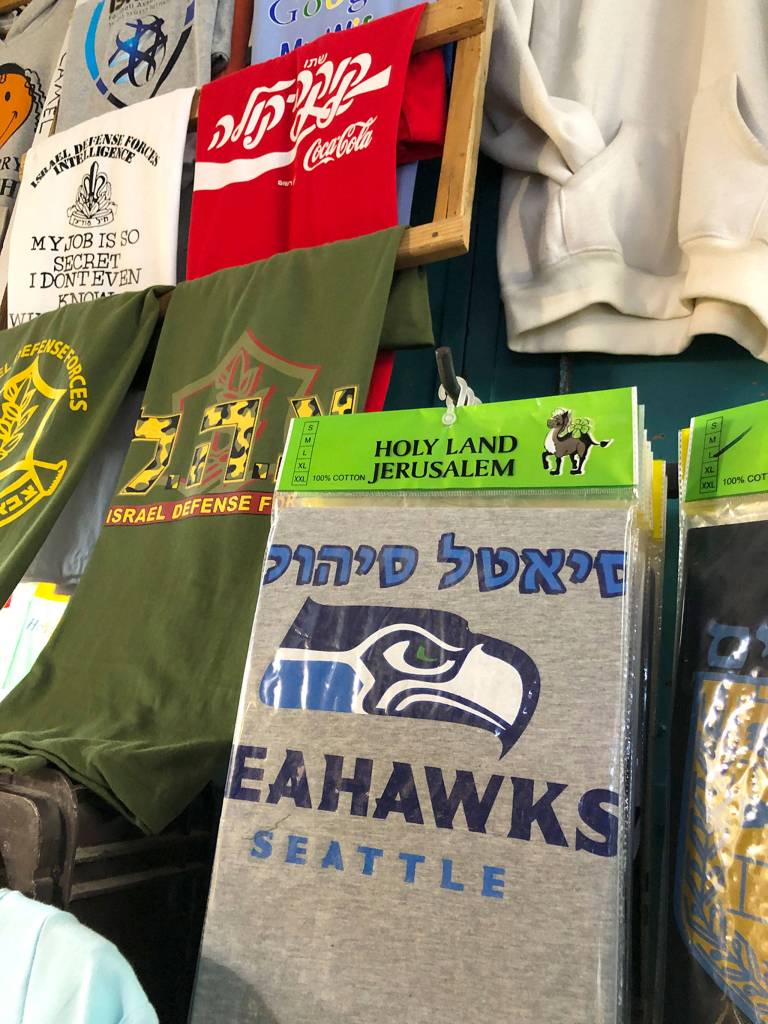 Seattle Seahawks gear can be found all over the world, including in Israel. Photo courtesy of Greg Asimakoupoulos