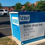 The ballot drop box at the Mercer Island Community and Event Center, 8236 SE 24th St.. File photo