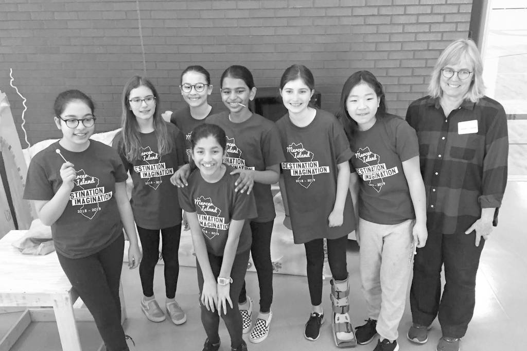 A record number of Mercer Island teams participated in the state Destination Imagination tournament. Pictured: Team We Havent Decided Yet. Photo courtesy of Mercer Island School District
