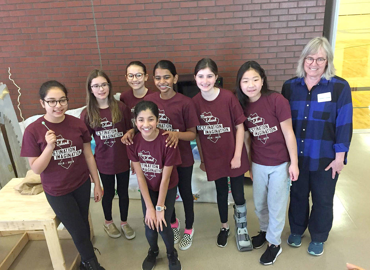 A record number of Mercer Island teams participated in the state Destination Imagination tournament. Pictured: Team We Havent Decided Yet. Photo courtesy of Mercer Island School District