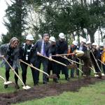 Kailan Manandic/staff photo                                Officials break ground outside Salt House Church for the Eastsides first permanent women and family shelter. Workers hope to complete construction in 2020.
