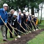 Kailan Manandic/staff photo                                Officials break ground outside Salt House Church for the Eastsides first permanent women and family shelter. Workers hope to complete construction in 2020.