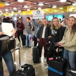 MI students arrival at the Geneva Airport where they were met by their French hosts on April 5. Courtesy photo of City of Thonon website