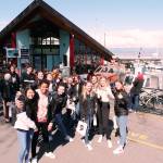 Mercer Island High School students and chaperones at the entrance of the Château de Ripaille in France. Courtesy photo of City of Thonon website