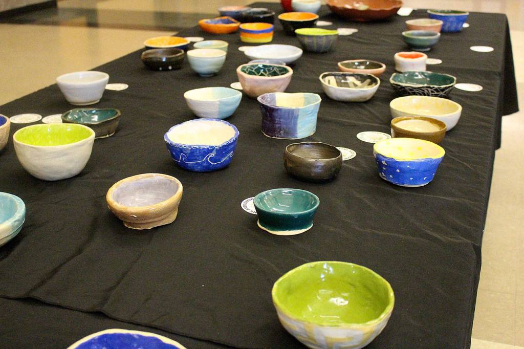 Madison Miller / staff photo                                 The Mercer Island High School ceramics class made bowls for the Empty Bowls fundraiser. See story on Page 1.