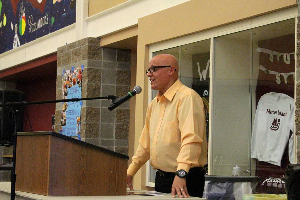 Thomas Molina, the Bread of Life Community Outreach Coordinator, was grateful to the MIHS students and community members at the first annual Empty Bowls fundraiser. Madison Miller / staff photo