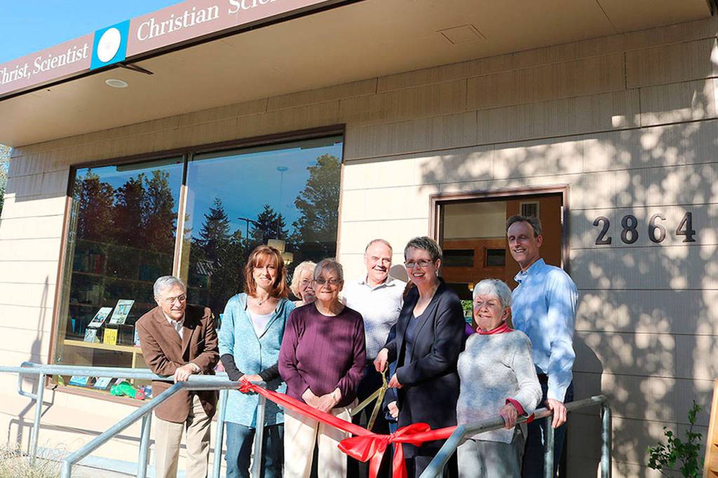 The Mercer Island Chamber of Commerce held a Ribbon Cutting Ceremony for the Christian Science Reading Room on April 30. Stephanie Quiroz/staff photo