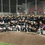The Mercer Island Islanders pose for a team photo after clinching a berth at the Class 3A state tournament courtesy of a 10-3 victory against the Interlake Saints in the 3A KingCo championship game on May 6 at Bannerwood Park in Bellevue. Shaun Scott/staff photo