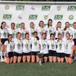 The Mercer Island FC Maroon girls soccer team earned a 2-1 victory against the PacNW Blue in the Presidents Cup D2 championship contest May 12. Photo courtesy of Tom Hill