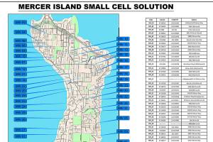Mercer Island included a detailed map of where Verizon intends to install small cells throughout the city. Mercer Island / courtesy graphic