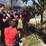 Students from Mercer Island High Schools Margins program met with various nonprofit organizations in Los Angeles, including Watts Towers, where they speak with a representative about the organizations sustainable garden. Photo courtesy of Nick Wold/Mercer Island High School