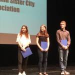 Hanna Whobrey (left) Ella Veljovich, and Brandon Hill. Photo courtesy of Mercer Island Sister City Association