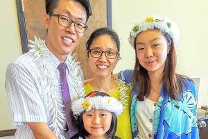 Rev. John Go, his wife Mia Park, Grace (13) and Gloria (9) come to Mercer Island from Portland, Ore. Photo courtesy of Mercer Island United Methodist Church Facebook