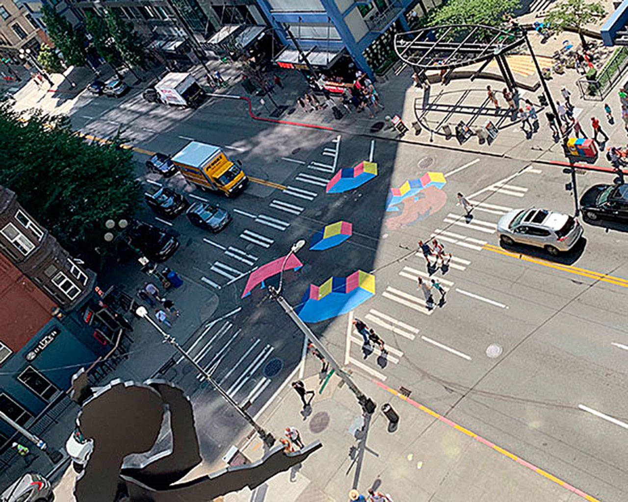 Photo courtesy of Juliana Kang Robinson                                Juliana Kang Robinsons public artwork, Alone Together.